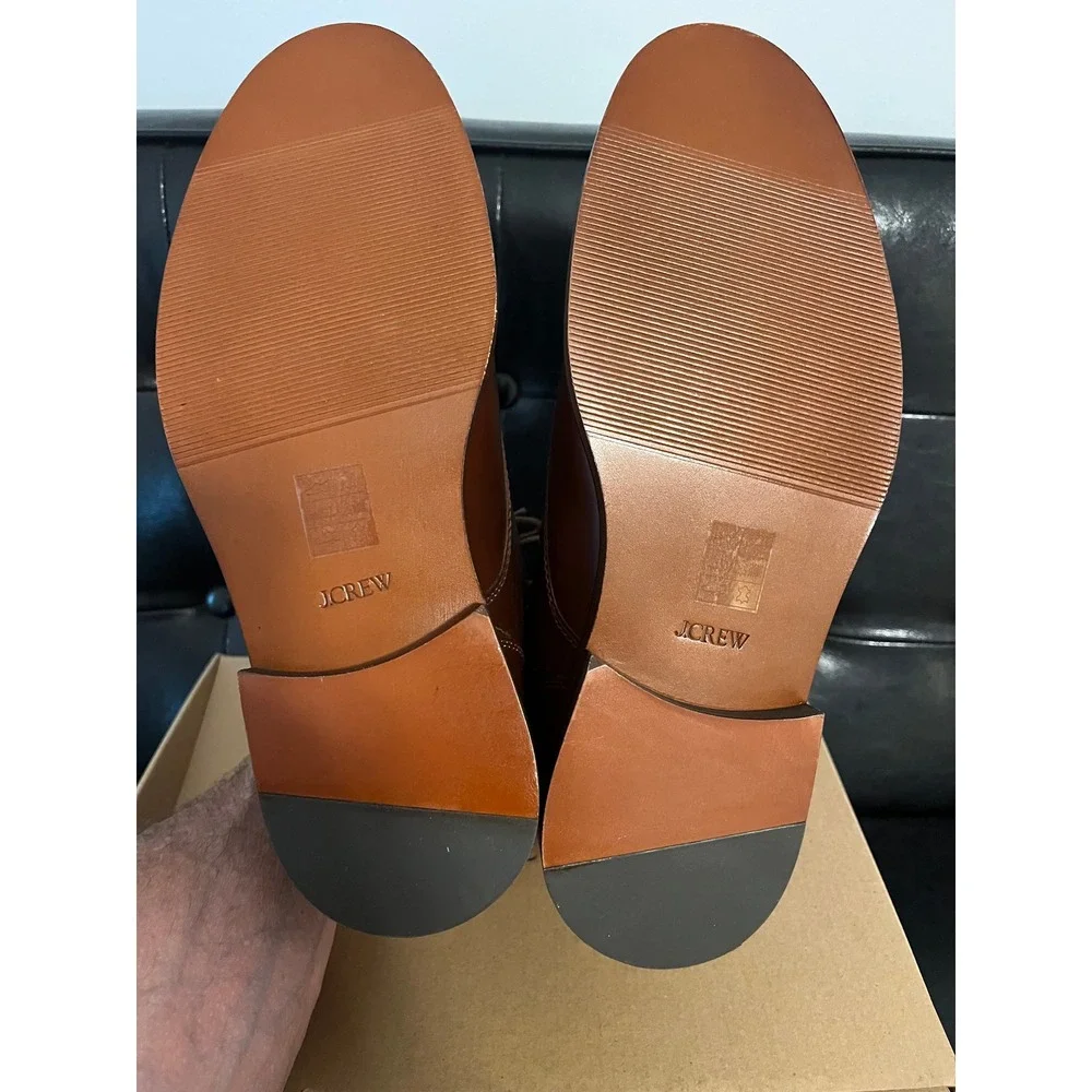 J.Crew  Leather Lace-Up Boots Copper Tan Moc Toe Boots NWT